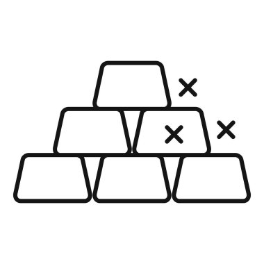 Altın külçelerinin basit sanat simgesi, zenginliği, yatırımı ve finansal başarıyı simgeliyor.