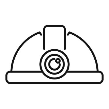 Fenerli maden miğferi karanlık bir ortamda aydınlatma sağlıyor.