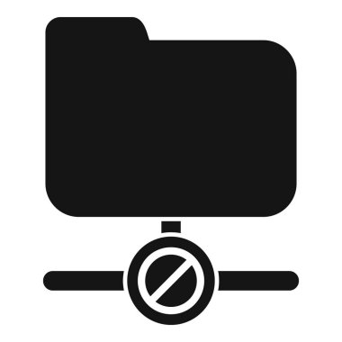 Bir ağ bağlantısı kesilen bir dizinin siyah ve beyaz siluet simgesi