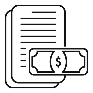 Kredi ve borç kavramını temsil eden bir kredi anlaşmasının satır sanatı simgesi