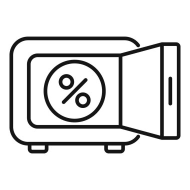 Finansal güvenlik ve faiz geliri kavramını temsil eden yüzde işareti olan açık kasa çizgisi.