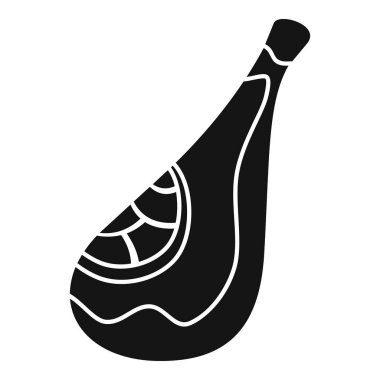 Tüm Serrano jambon bacağının basit vektörü, genellikle ince dilimler halinde yenir.