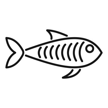 Siyah beyaz çizgili bir balık yüzme sanatı, bir ikon veya bir deniz ürünleri restoranı için logo için harikadır.