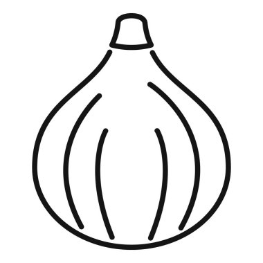 Görünür bölümleri olan bir sarımsak ampulünün basit çizimi tarif çizimleri veya mutfak tasarımları için idealdir.