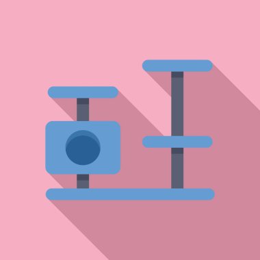 Mavi kedi ağacı, çizik direkleri ve rahat bir saklanma yeri, neşeli kediler için canlandırıcı bir ortam sunuyor.