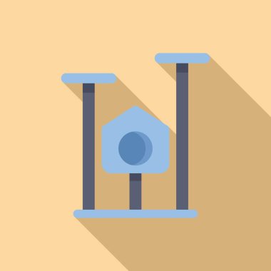 Tırmalama direkleri olan modern kedi ağaç evi tırmanış, oyun ve rahatlama için canlandırıcı bir ortam sunuyor.