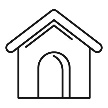 Bir köpek kulübesinin satır simgesi çizimi