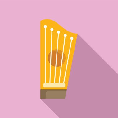 Antik Yunan kithara teli enstrümanı pembe arka planda ayakta duruyor