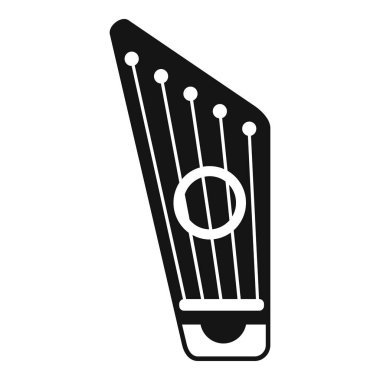 Siyah ve beyaz gusli geleneksel halk müziği enstrümanları kültürel müzik performansı için telli enstrümanları gösteriyor