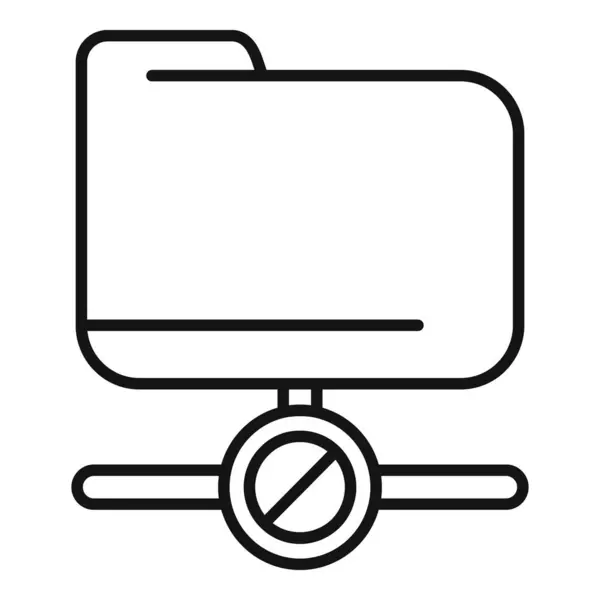 stock vector Closed folder icon is being blocked from being shared, representing the concept of restricted data access