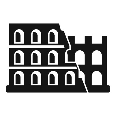 Kolezyumun yaşını ve bozulmasını vurgulayan siyah beyaz simgesi