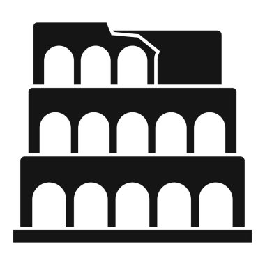 Roma tarihi ve mimarisini temsil eden bir kolezyum binasının basit bir çizimi