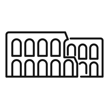 Basit tasarım, tarih, mimari ve zamanın geçişi ile ilgili projeler için ideal, zaman geçtikçe yıkılan antik bir binanın ön cephesini gösteriyor.