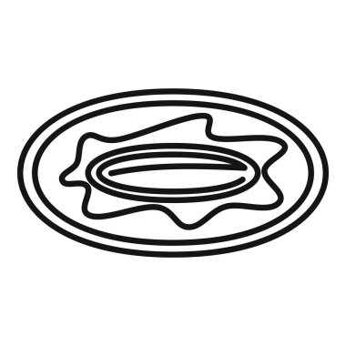 Erimiş çikolata soslu yuvarlak bir pastanın minimalist çizimleri üzerine siyah beyaz dökülüyor.