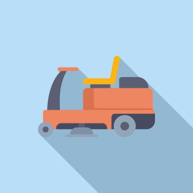 Temizlik, temizlik hizmetleri konsepti için dönen fırçalar kullanan yer temizleme makinesi