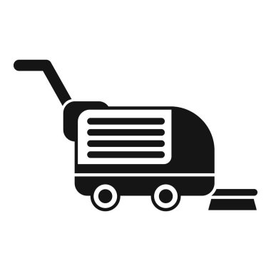 Zemin bakımı ve bakımı için profesyonel bir temizlik makinesinin basit simgesi