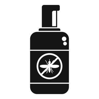 Böceklerden koruyan bir sprey şişesinin siyah silüeti sivrisinek savar ürünlerini temsil etmek için ideal.