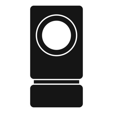 Beyaz arkaplanda izole edilmiş siyah modern çamaşır makinesi simgesi