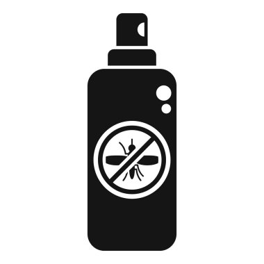 Sivrisinek kovucu sprey şişesinin siyah ve beyaz simgesi sivrisinek ısırıklarına karşı koruma sağlıyor.