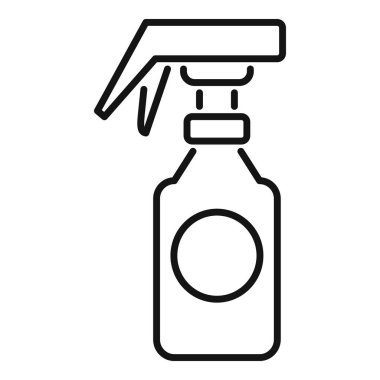 Sıvı kimyasal madde dağıtan bir sprey şişesinin siyah taslak simgesi