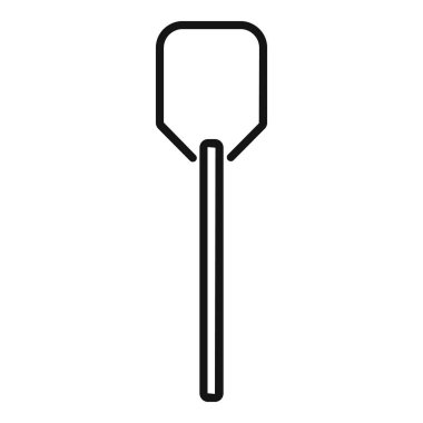 Pizza kabuğunun basit çizimi, pizzaları sıcak fırına güvenli bir şekilde sokmak ve çıkarmak için kullanılan bir araç.