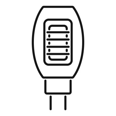 Çift temaslı, enerji tasarruflu aydınlatma çözümlerini temsil eden öncü lambanın doğrusal simgesi
