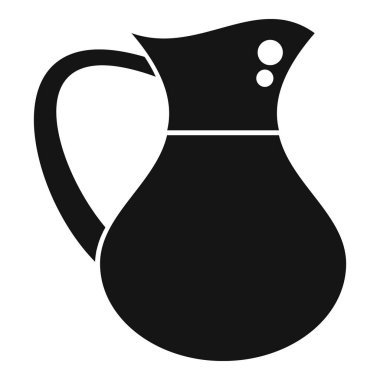 Büyük bir sürahi siyah siluet, su ya da şarap servisi için ideal.