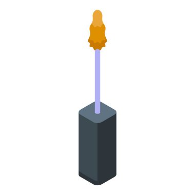 Açık tüp ile siyah rimel kabı ve bir damla rimel ile fırça