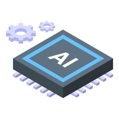 Çalışan dişlileri olan yapay zeka kullanan Isometric mikroçip