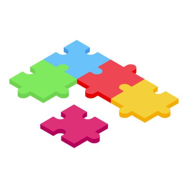 Renkli bulmaca parçaları birbirine bağlanıyor, bir görevi tamamlıyor veya bir sorunu çözüyor