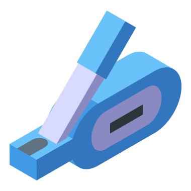 Elektronik termometre vücut sıcaklığı izometrik görüntüsünü gösteriyor