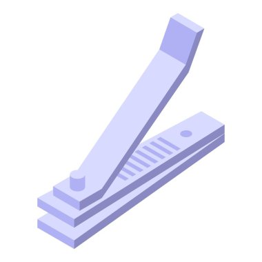 Bir tırnak makasının kesme kenarlarını gösteren üç boyutlu izometrik simgesi