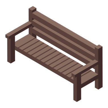 Boş ahşap park bankı, şehir parkında ya da açık havada dinlenmek için yer sağlar.