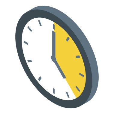 İzometrik görünümde geçen zamanı gösteren saat yüzü