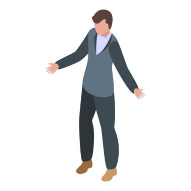 Kendine güveni tam genç bir erkek işadamı. Eşölçülü bir şekilde el kol hareketi yapıyor. Kurumsal bir ofiste sunum yapıyor.