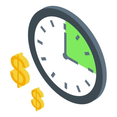 Saat, geçen zamanın para kazandığını gösteriyor.