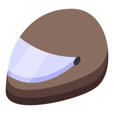 Kapalı vizörlü kahverengi motosiklet kaskı bir binicinin başını koruyor.