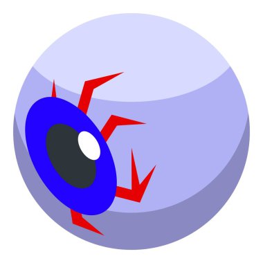 Kırmızı damarlarla etrafa bakınan çizgi film göz, Cadılar Bayramı projeleri için uygun