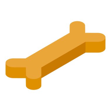 Bir köpek için basit bir üç boyutlu sarı kemik çizimi