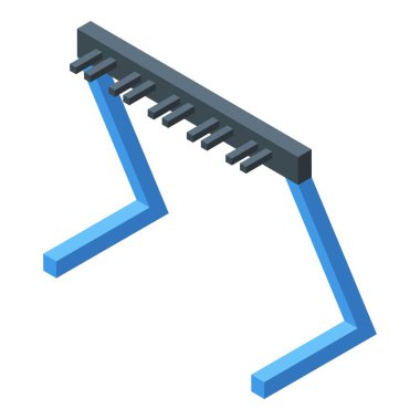 Beyaz arka planda duran birkaç bisiklet için modern metal bisiklet park yeri