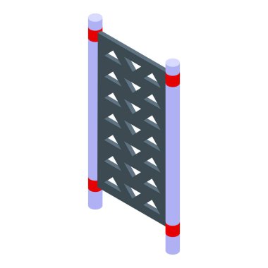 Metal yaya engeli kaldırımda duruyor, insanları trafikten ayırıyor.
