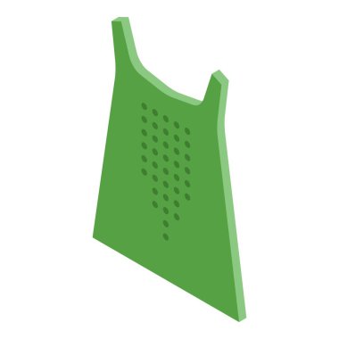 Havalandırma delikleri olan yeşil kolsuz gömlek, beyaza izole edilmiş izometrik stil.