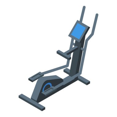 Modern bir eliptik eğitmenin tasviri, fitness ve sporla ilgili tasarımlar için mükemmel.