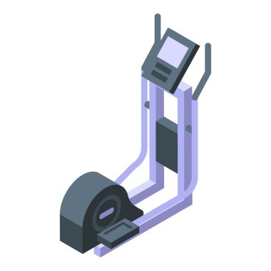 Beyaz arkaplan üzerinde duran eliptik eğitmen, izometrik görünüm