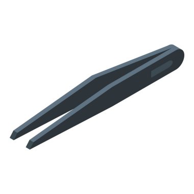 Beyaz arka planda duran siyah metal cımbızlar, kaş koparmak için güzellik aracı.