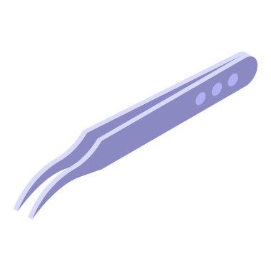 Kirpik uzantısı için metal cımbız beyaz arka planda izole bir şekilde duruyor, kozmetolojist için profesyonel bir araç.