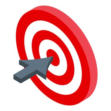 İmleç oku kırmızı hedef merkezini göstererek, bir iş hedefine ulaşıyor