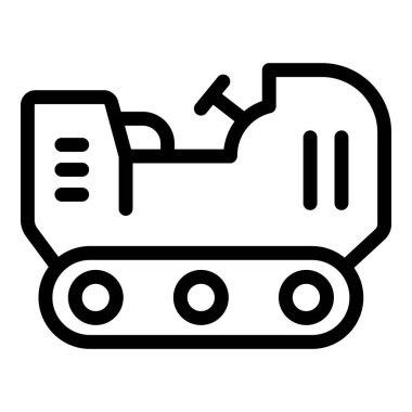 İnşaat alanında çalışan bir inşaat kazıcısının çizgi resim simgesi