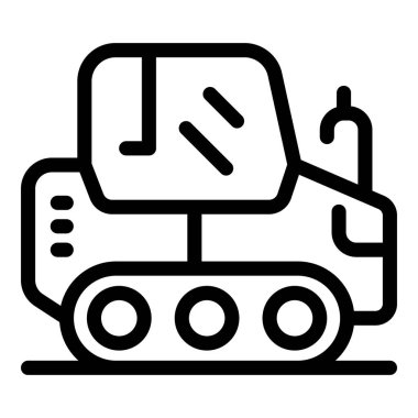 Snowcat with caterpillar wheels smoothing a snowy surface, preparing it for winter sports clipart