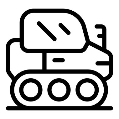 Ay yüzeyinde yeni sınırlar keşfeden bir Ay Gezgini 'nin basit çizgi simgesi.